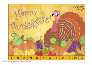 Thanksgiving Spelling Jigsaw