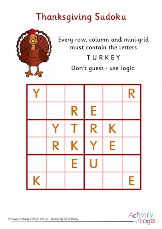 Thanksgiving Sudoku Medium
