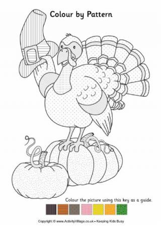 Thanksgiving Turkey Colour by Pattern