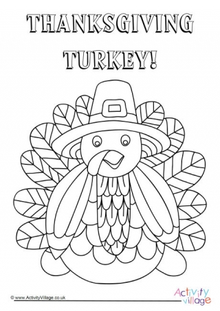 Thanksgiving Turkey Colouring Page