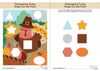 Thanksgiving Turkey Shape Cut And Paste
