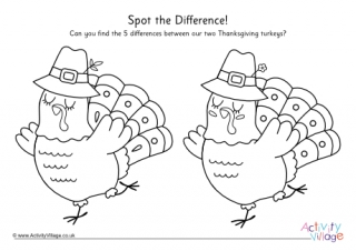 Thanksgiving Turkey Spot The Difference 1