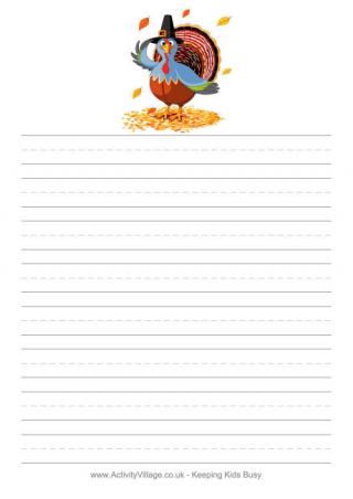 Thanksgiving Turkey Writing Paper