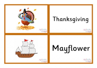 Thanksgivng Vocabulary Matching Cards