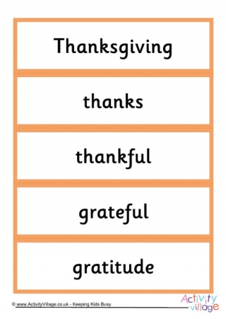 Thanksgiving Word Cards