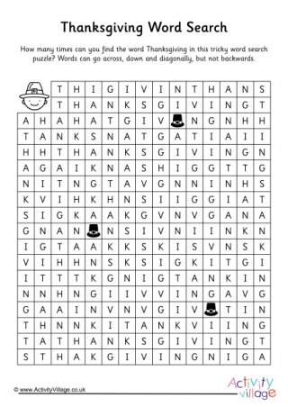 Thanksgiving Word Search 3