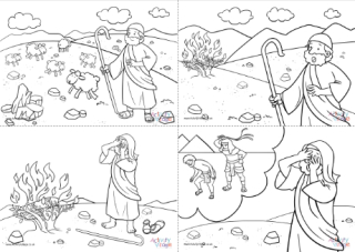 The Burning Bush Colouring Pages