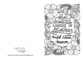 The Earth Laughs In Flowers Colouring Card