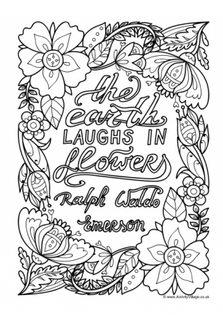 The Earth Laughs In Flowers Colouring Page