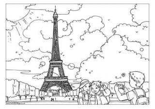 The Eiffel Tower Colouring Page