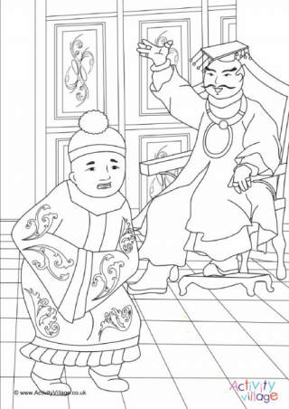 The Goddess Who Cast the Bell - Colouring Page 1