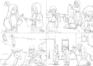 The Good Samaritan Colouring Pages