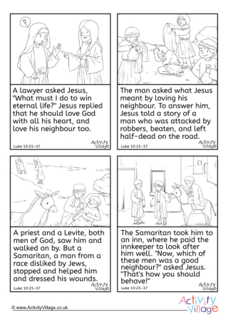The Good Samaritan Story Sequencing Cards