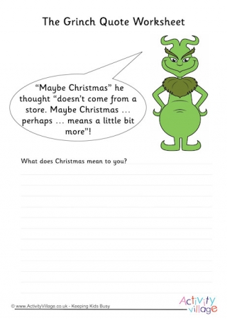 The Grinch Quote Worksheet