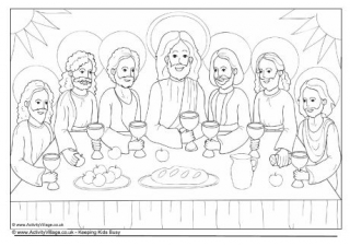 The Last Supper Colouring Page
