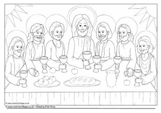 The Last Supper Colouring Page