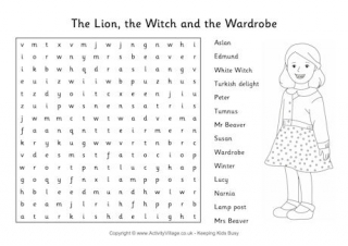 The Lion, the Witch and the Wardrobe Word Search