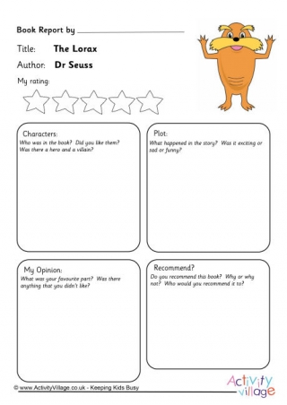 The Lorax Book Report