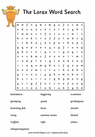 The Lorax Word Search