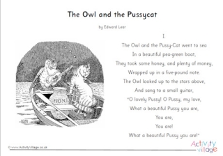 The Owl and the Pussycat printable