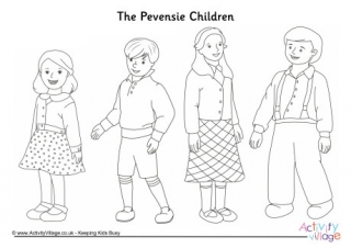The Pevensie Children Colouring Page