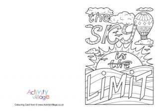 The Sky is the Limit Colouring Card