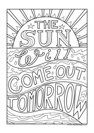 The Sun Will Come Out Tomorrow Colouring Page
