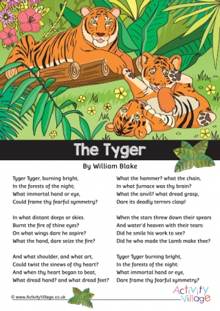 The Tyger by William Blake - Printable