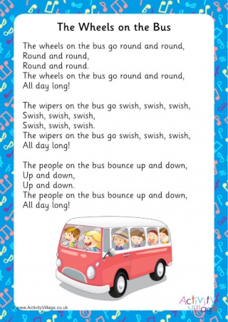 The Wheels On The Bus Song Lyrics Printable