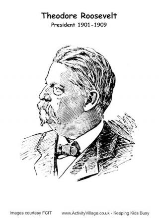  Theodore Roosevelt Colouring Page 1