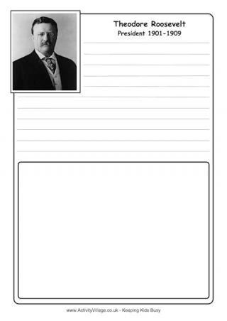  Theodore Roosevelt Notebooking Page