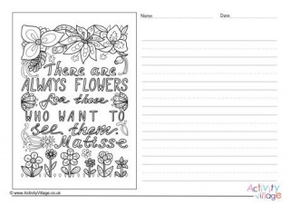 There Are Always Flowers Story Paper