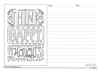 Think Happy Thoughts Story Paper