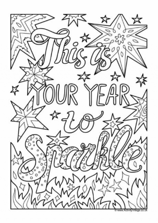 This Is Your Year To Sparkle Colouring Page