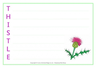 Thistle Acrostic Poem Printable