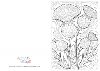 Thistle Colouring Card 2