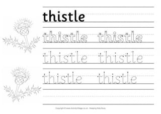 Thistle Handwriting Worksheet