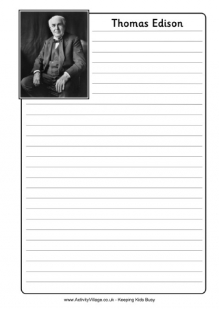 Thomas Edison Notebooking Page