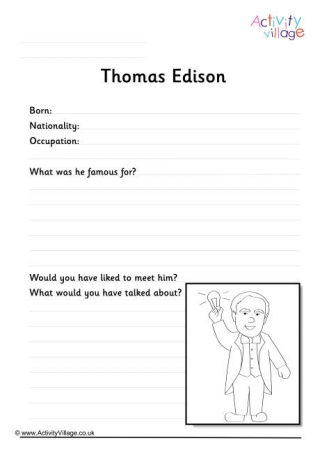 Thomas Edison Worksheet