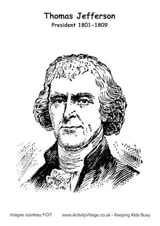 Thomas Jefferson Colouring Page