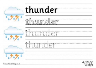 Thunder Handwriting Worksheet