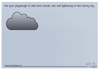 Thunderstorm Playdough Mat