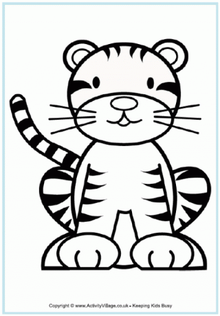 Tiger Colouring Page