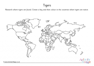 Tiger World Map Worksheet