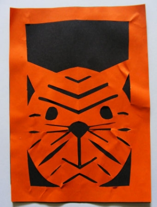 Tiger Paper Cut Craft and Template