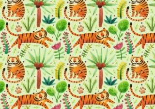 Tiger Scrapbook Paper
