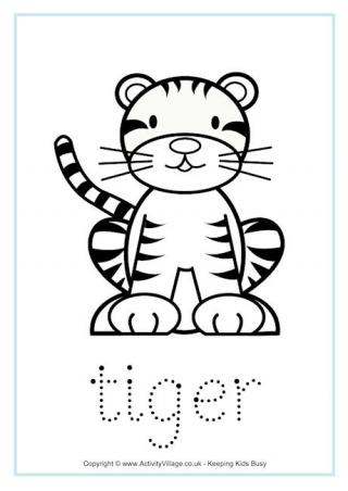 Tiger Tracing Worksheet