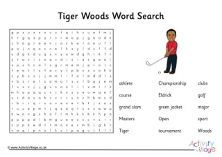 Tiger Woods Word Search