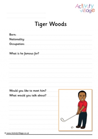 Tiger Woods Worksheet