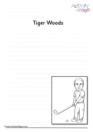 Tiger Woods Writing Page